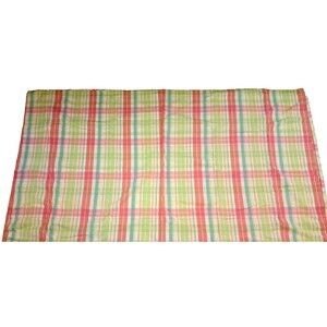 NEW Kohls Blossoms & Blooms Tablecloth Pastel Plaid Pink Green Easter NWOT 60x84